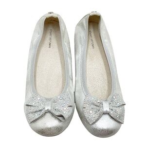 {Stuart Weitzman} Fannie Jewel Silver Flats